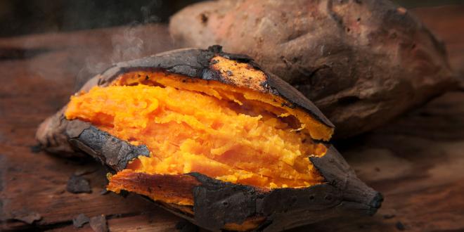 a tender baked sweet potato