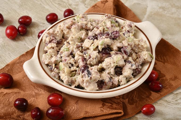 fresh turkey salad spread with cranberries